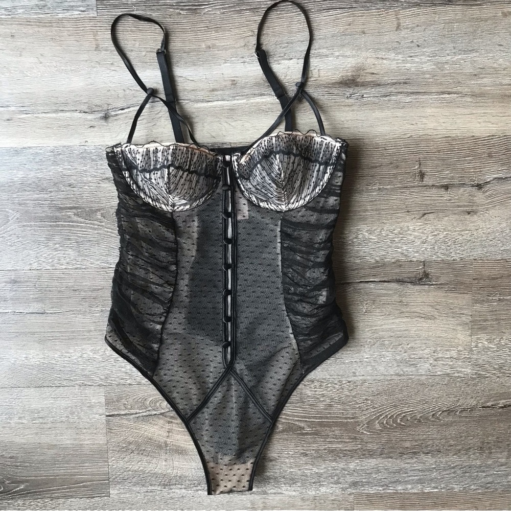 Victoria’s Secret Sheer Black Lingerie Teddy, Size 34A